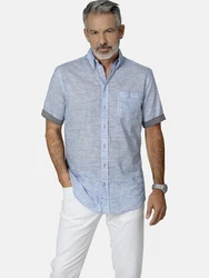 Babista Kurzarmhemd MILANZETTI Hellblau/Grau/Blau