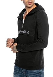RedBridge Hoodie mit Half-Zip und hohem Kragen Schwarz/Lila/Rosa