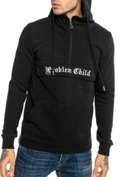 RedBridge Hoodie mit Half-Zip und hohem Kragen Schwarz/Lila/Rosa