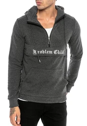 RedBridge Hoodie mit Half-Zip und hohem Kragen Dunkelgrau/Grau/Schwarz/Hellgrau