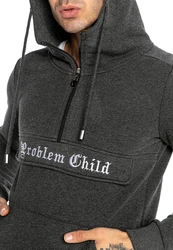 RedBridge Hoodie mit Half-Zip und hohem Kragen Dunkelgrau/Grau/Schwarz/Hellgrau