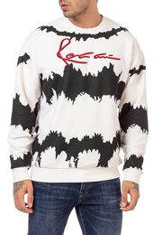 Sweatshirt mit aufflligem Muster Streetwear Pullover