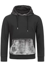 Hoodie mit Teddyfell-Details Lssiger Kapuzenpullover Kapuze und Tasche mit Teddyfell