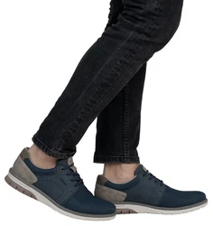 Rieker Slip-On Sneaker Schlupfschuh Hellblau/Dunkelblau/Blau