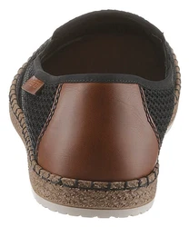 Rieker Espadrille Schwarz/Creme/Grau