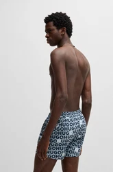HUGO Badeshorts 'TORTUGA' Blau/Hellblau/Schwarz