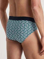 CALIDA Slip Cotton Code Design Dunkelgrün/Grün/Blau