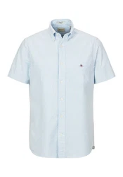 Gant Kurzarmhemd REG CLASSIC OXFORD STRIPE SS SHIRT Weiß/Creme/Hellblau