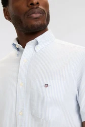Gant Kurzarmhemd REG CLASSIC OXFORD STRIPE SS SHIRT Weiß/Creme/Hellblau