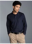 Trigema Poloshirt Langarm mit Armbündchen Dunkelblau/Blau/Lila