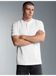 Trigema Poloshirt mit Stehkragen Weiß/Creme