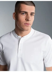 Trigema Poloshirt mit Stehkragen Weiß/Creme