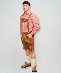 HOFGLANZ Shorts Braun/Beige/Rot