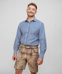 HOFGLANZ Trachtenlederhose Shorts Hellblau/Blau