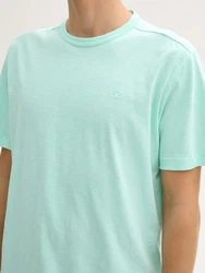 TOM TAILOR T-Shirt mit Logo Stickerei Grün/Hellgrün