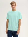 TOM TAILOR T-Shirt mit Logo Stickerei Grün/Hellgrün