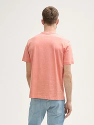 TOM TAILOR T-Shirt mit Logo Stickerei Rot/Rosa/Braun