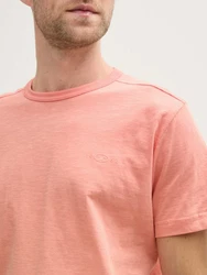TOM TAILOR T-Shirt mit Logo Stickerei Rot/Rosa/Braun
