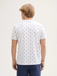 TOM TAILOR Denim T-Shirt Alloverprint Weiß/Hellblau/Schwarz/Creme