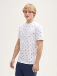 TOM TAILOR Denim T-Shirt Alloverprint Weiß/Hellblau/Schwarz/Creme