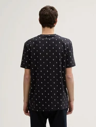 TOM TAILOR Denim T-Shirt Alloverprint Schwarz/Rot