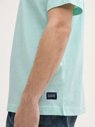 TOM TAILOR T-Shirt Henley Grün/Türkis/Hellblau