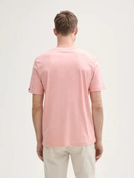 TOM TAILOR T-Shirt Henley Rosa/Rot