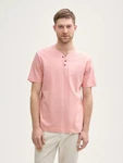 TOM TAILOR T-Shirt Henley Rosa/Rot