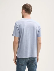 TOM TAILOR T-Shirt Henley Hellblau/Grau/Blau
