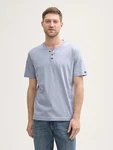 TOM TAILOR T-Shirt Henley Hellblau/Grau/Blau