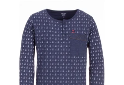 Henry Terre Nachthemd Langarm Dunkelblau/Lila/Blau