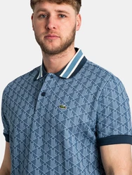 Lacoste Poloshirt Monogramm Polo Blau/Hellblau