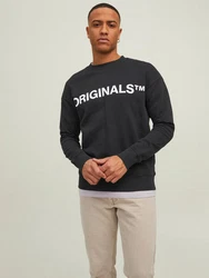 Jack & Jones Sweatshirt 2er-SET Rundhals Pullover mit ORIGINALS Print (6695) Schwarz (6695)