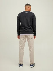 Jack & Jones Sweatshirt 2er-SET Rundhals Pullover mit ORIGINALS Print (6695) Schwarz (6695)