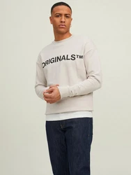 Jack & Jones Sweatshirt 2er-SET Rundhals Pullover mit ORIGINALS Print (6695) Sand (6695)