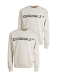 Jack & Jones Sweatshirt 2er-SET Rundhals Pullover mit ORIGINALS Print (6695) Sand (6695)