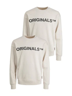 Jack & Jones Sweatshirt 2er-SET Rundhals Pullover mit ORIGINALS Print (6695) Sand (6695) Jack & Jones Sweatshirt 2er-SET Rundhals Pullover mit ORIGINALS Print (6695) Sand (6695)