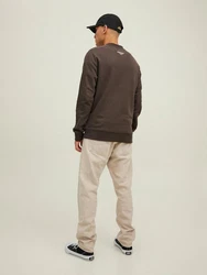 Jack & Jones Sweatshirt 2er-SET Rundhals Pullover mit ORIGINALS Print (6695) Braun (6695)