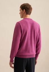 seidensticker Strickpullover Rundhals Rosa/Lila/Dunkelrot