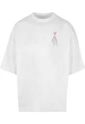 Merchcode T-Shirt K Heart Huge Tee Weiß/Grau/Rosa/Creme