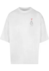 Merchcode T-Shirt K Heart Huge Tee Weiß/Grau/Rosa/Creme