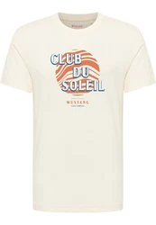 MUSTANG Kurzarmshirt Style Austin Weiß/Orange/Creme/Rot