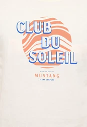 MUSTANG Kurzarmshirt Style Austin Weiß/Orange/Creme/Rot