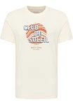 MUSTANG Kurzarmshirt Style Austin Weiß/Orange/Creme/Rot