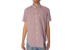 Ben Sherman SS Signature Core Hemd Rot/Dunkelrot/Bordeaux