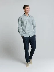 NO EXCESS Langarmhemd Regular Fit Grün/Hellblau/Blau/Hellgrün