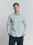 NO EXCESS Langarmhemd Regular Fit Grün/Hellblau/Blau/Hellgrün