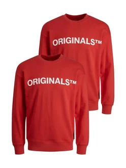 Jack & Jones Sweatshirt 2er-SET Rundhals Pullover mit ORIGINALS Print (6695)
