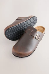 Next Hausschuhe Pantolette Braun/Dunkelbraun/Beige