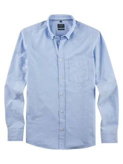 OLYMP Langarmhemd Casual Hellblau/Blau